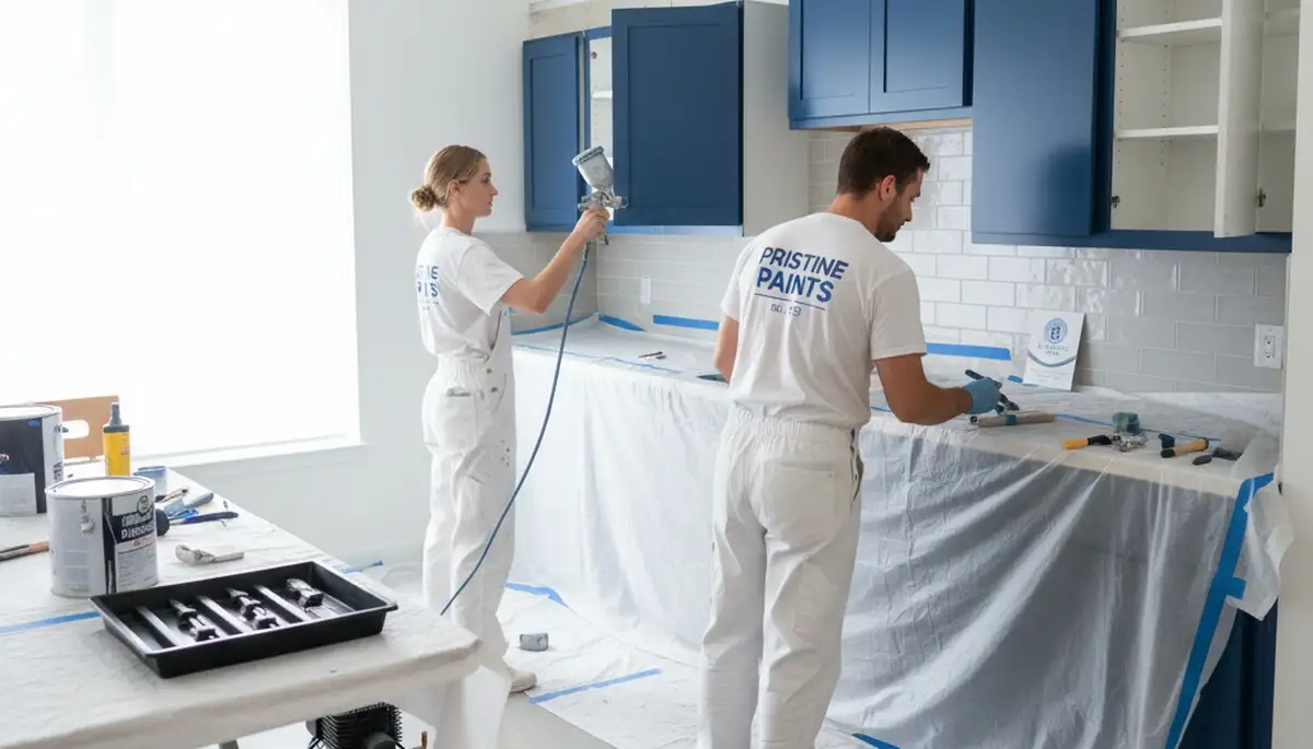 Professional cabinet painting in Boise, ID kitchen with durable refinished wood surfaces