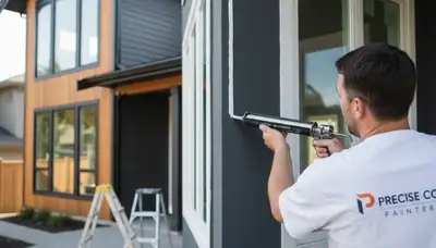 Professional caulking and sealing on Boise ID home exterior by expert house painters