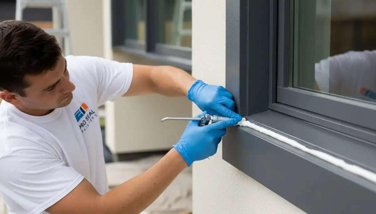 Professional caulking and sealing on Boise, ID home exterior for weatherproofing and energy efficiency