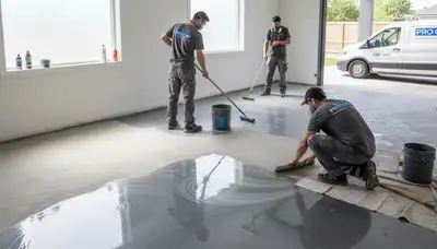 Epoxy garage floor coating in Boise ID by local house painters for durable, moisture-resistant finish