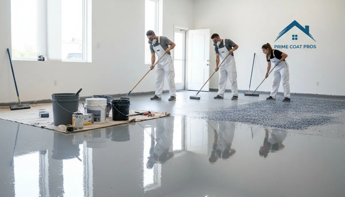 Professional epoxy garage floor coating in Boise ID with durable, moisture-resistant finish