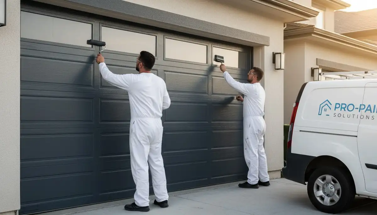 Professional garage door painting in Boise, ID enhancing curb appeal with durable exterior finishes