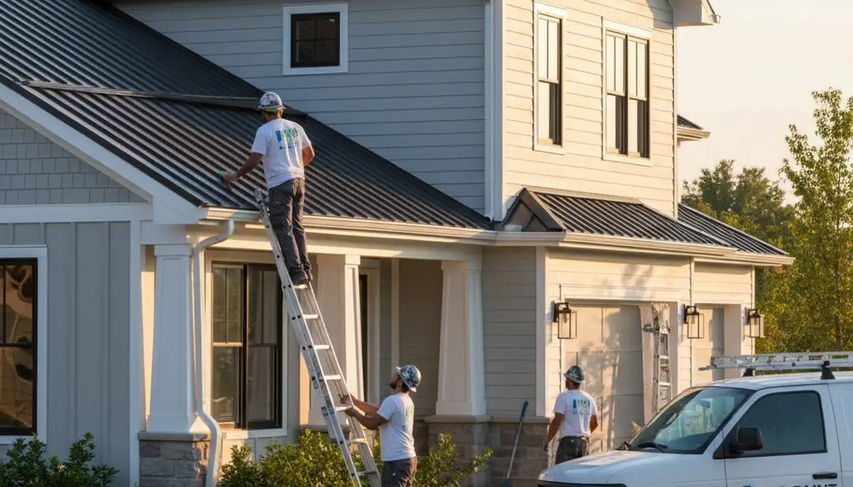 Professional gutter painting on Boise, ID home improving durability and curb appeal