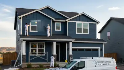 Boise, ID house painting service crew painting a home exterior for professional residential painting
