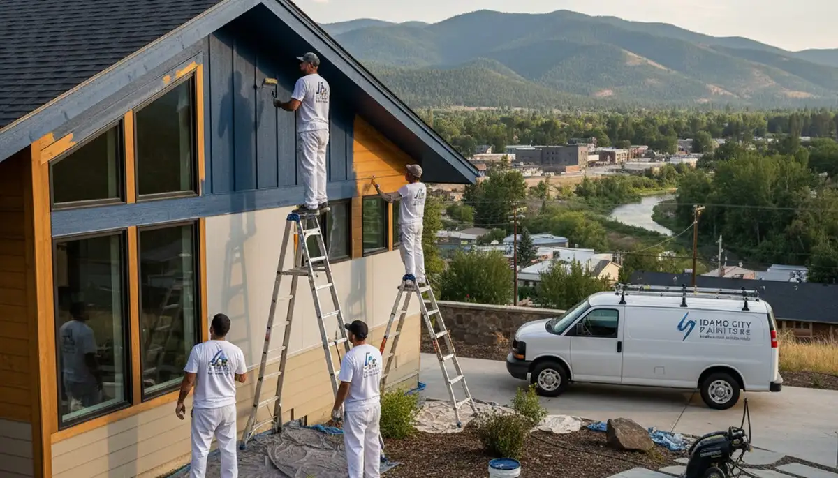 Professional house painters improving home exterior finish in Boise, ID