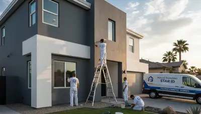 Professional house painters working on exterior home painting in Boise, ID
