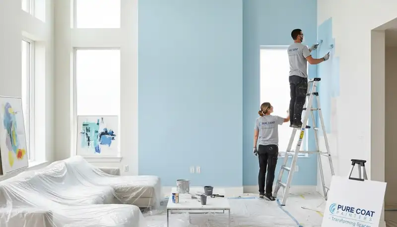 Professional interior house painters in Boise ID applying smooth wall paint for lasting color and finish