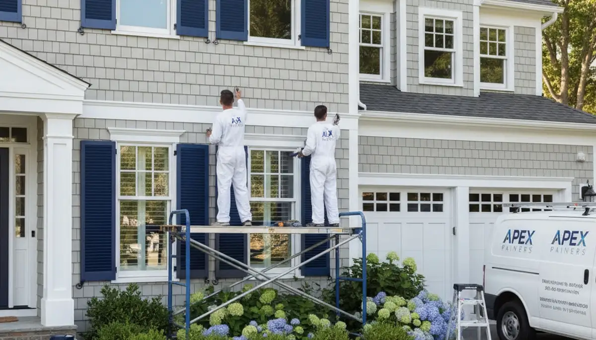 Professional shutter painting on Boise, ID home with durable finish for lasting curb appeal