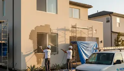 Professional stucco repair on Boise ID home exterior restoring curb appeal and weather protection