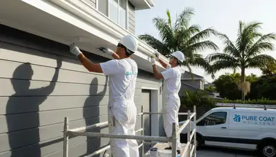 Professional trim and fascia painting on Boise, ID home exterior by expert house painters