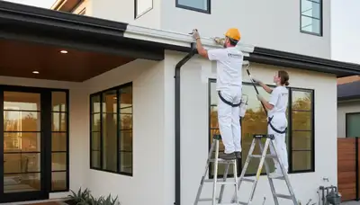 Professional trim and fascia painting on Boise, ID home by expert exterior house painters